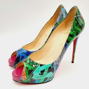 Christian Louboutin Taclou 140 Patent PeepToe Pump